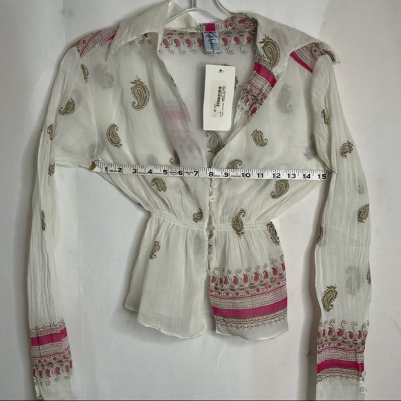 Kablan Pullover Collared Shirt Fitted Waist Button down Front Size 4 - Picture 3 of 9